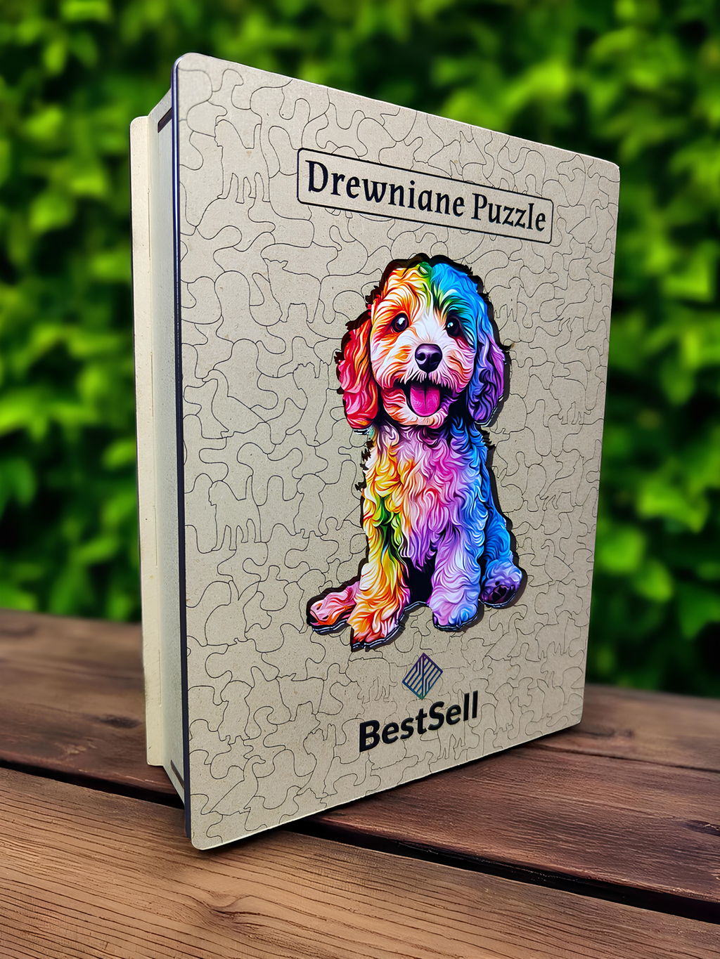 Puzzle Drewniane Kolorowy Pies