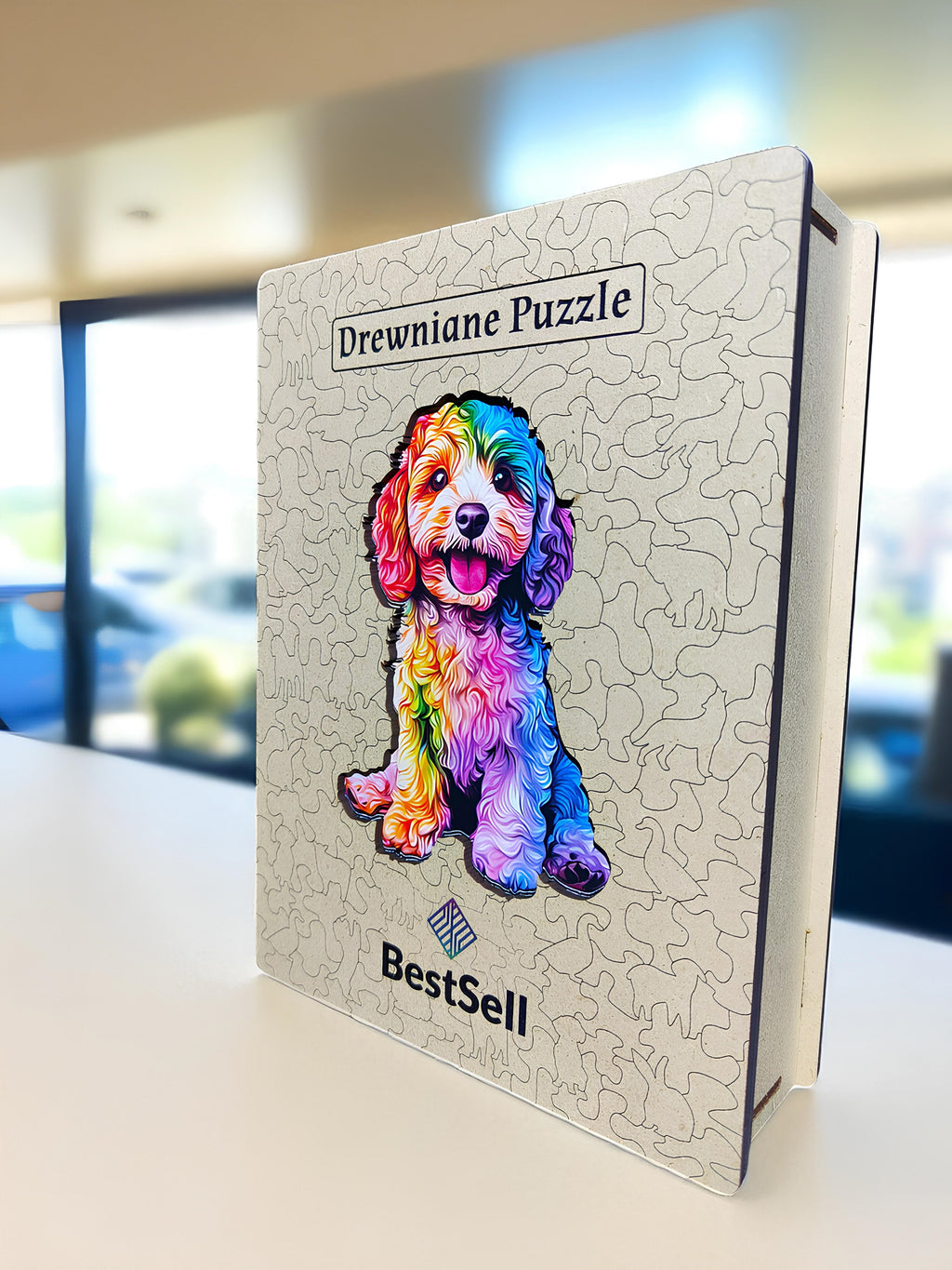 Puzzle Drewniane Kolorowy Pies