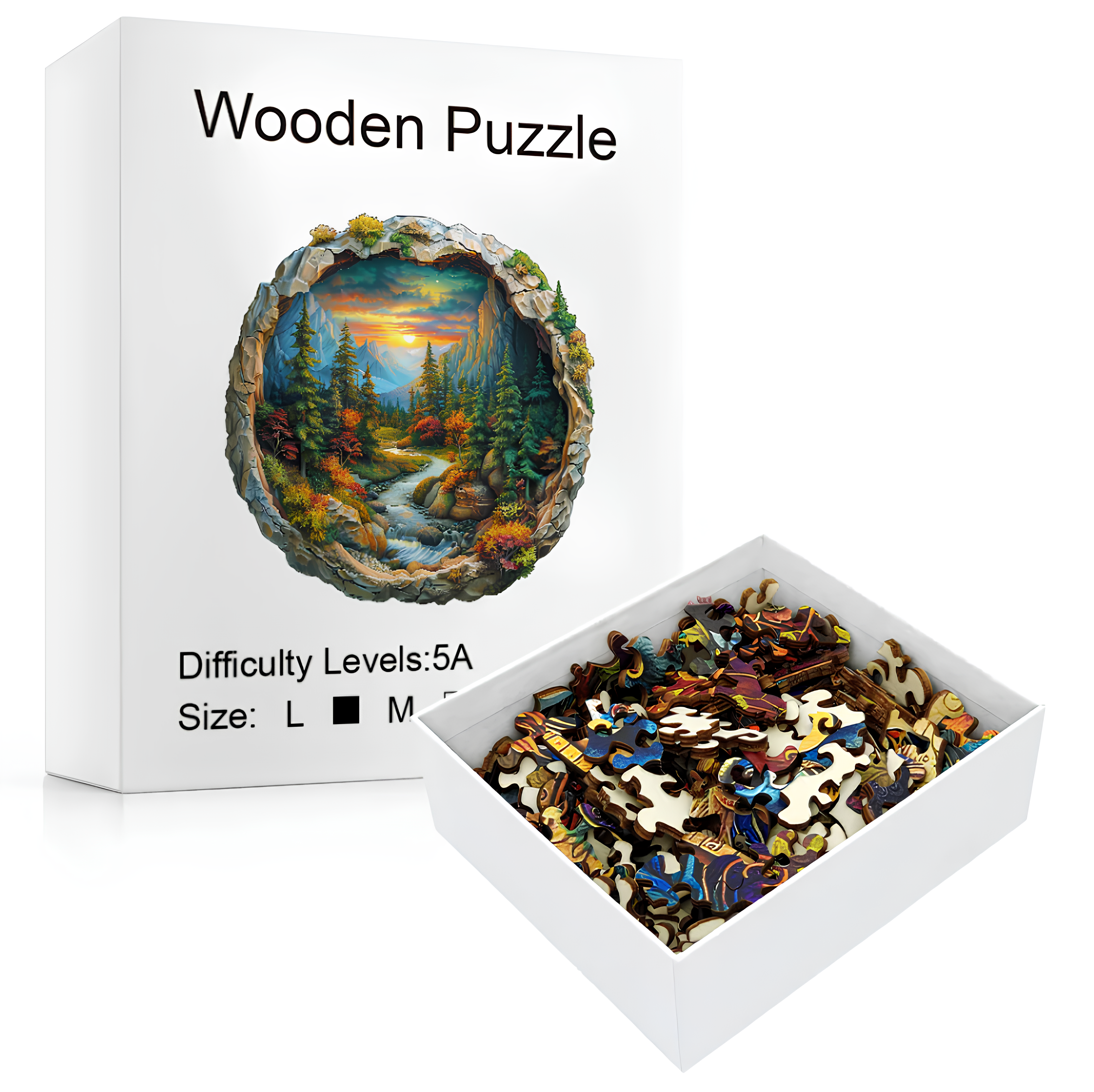 KRAJOBRAZ NATURA PUZZLE DREWNIANE W KSZTAŁCIE ZWIERZĄT PREZENT DLA DOROSŁYCH