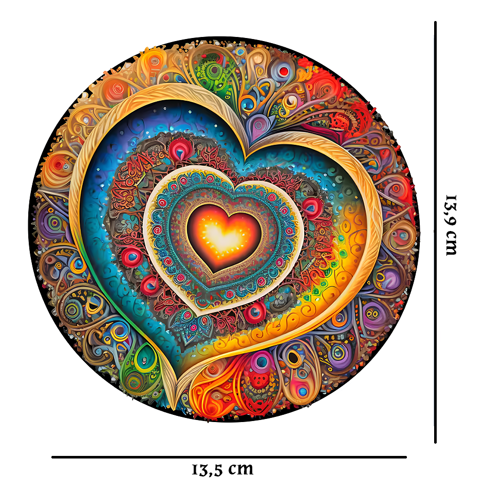 PUZZLE DREWNIANE SERCE - PUZZLE W KSZTAŁCIE ZWIERZĄT - PREZENT DLA MAMY BABCI BLISKIEJ OSOBY