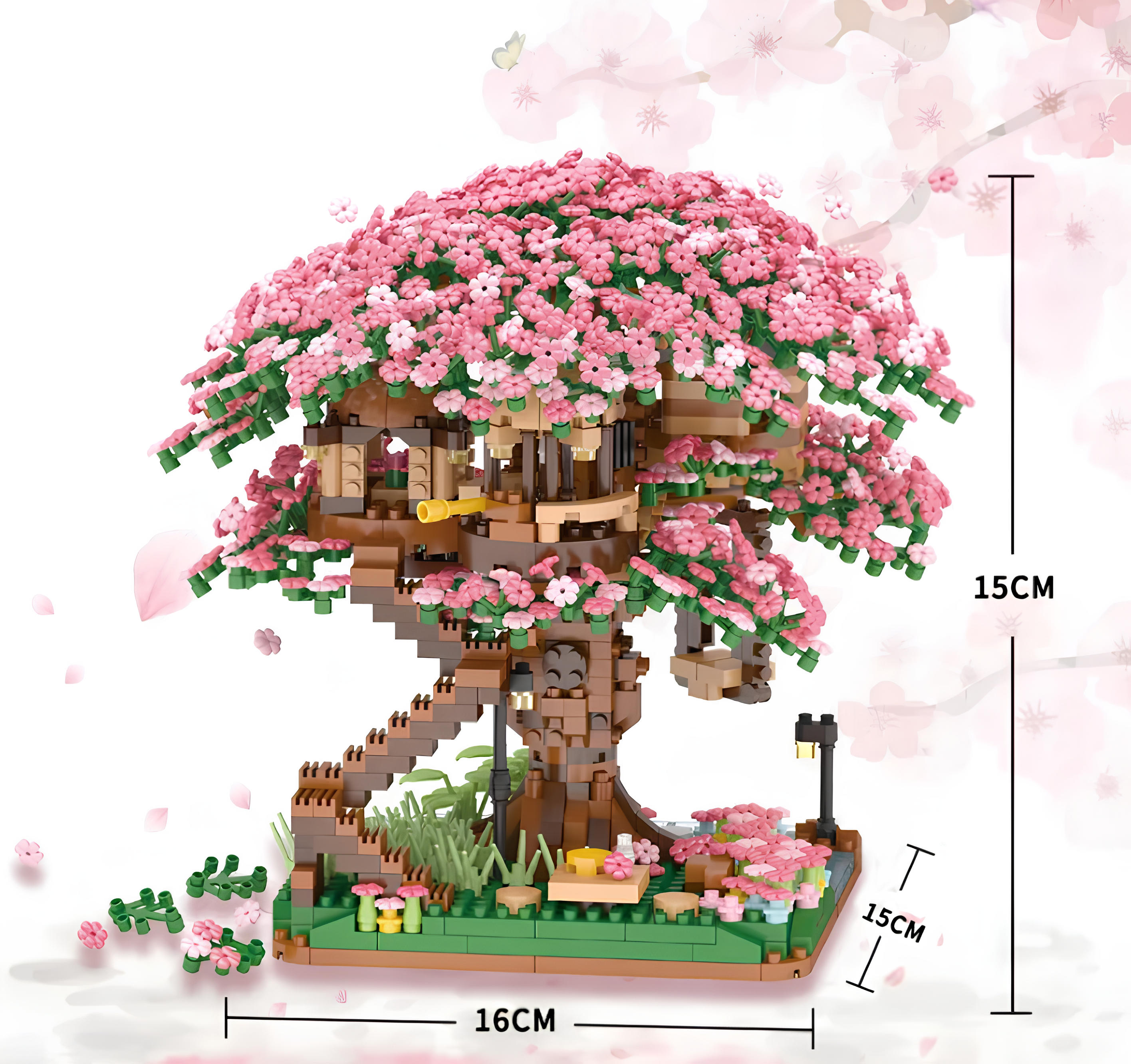 DRZEWO BONSAI JAPOŃSKIE KLOCKI KONSTRUKCYJNE PREZENT DLA DZIECI - 2008 ELEMENTÓW