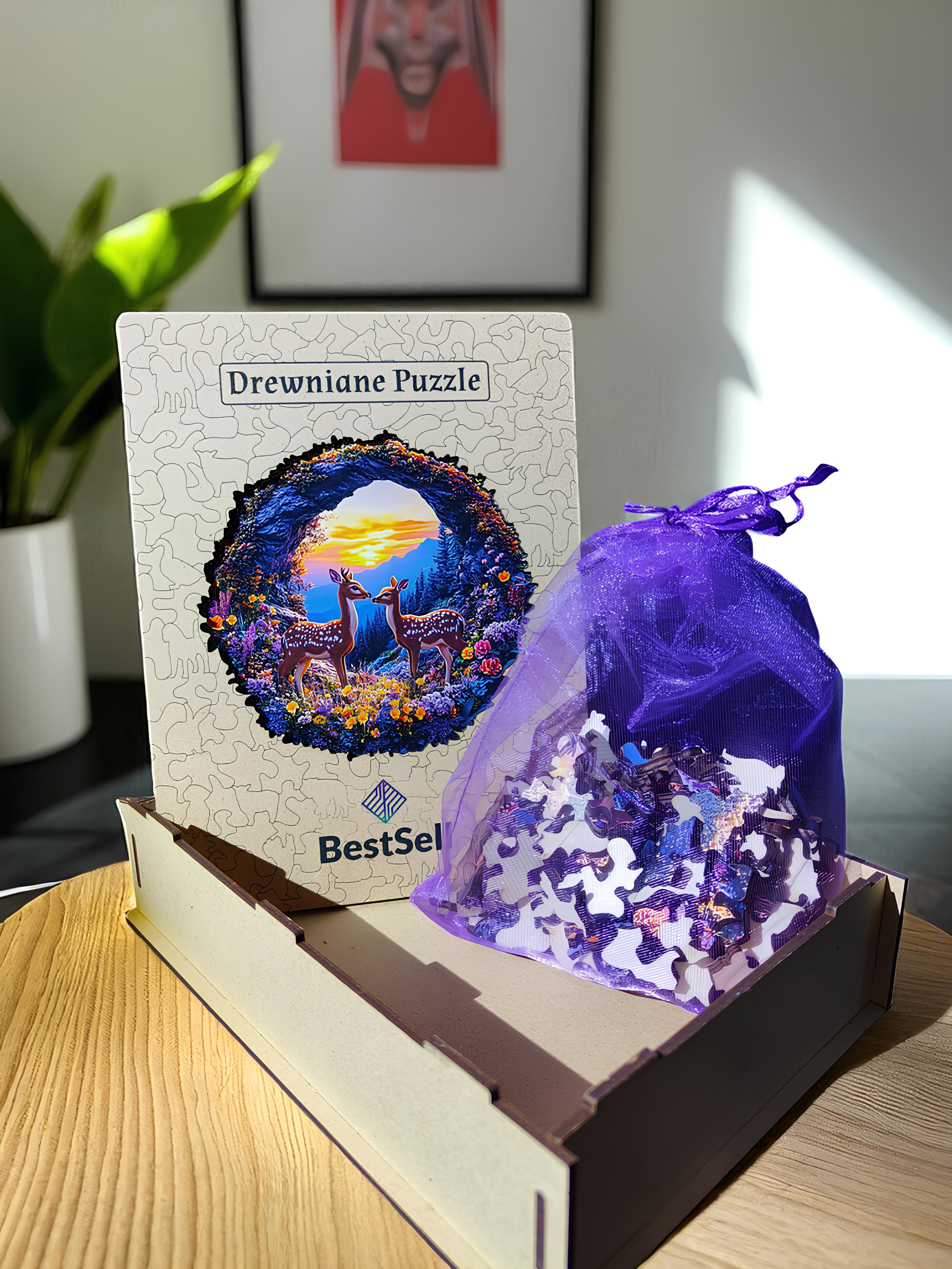DREWNIANE PUZZLE BESTSELL SARNY NA ŁĄCE - UKŁADANKA ZWIERZĘTA PREZENT DLA DZIECI I DOROSŁYCH