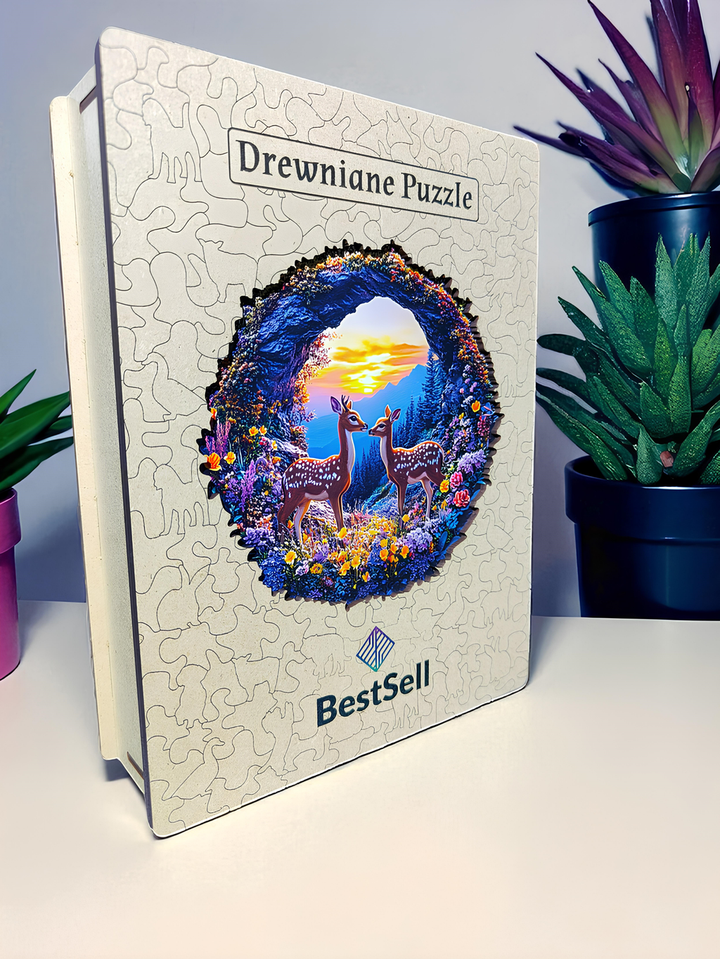 Puzzle Drewniane Sarny na Łące