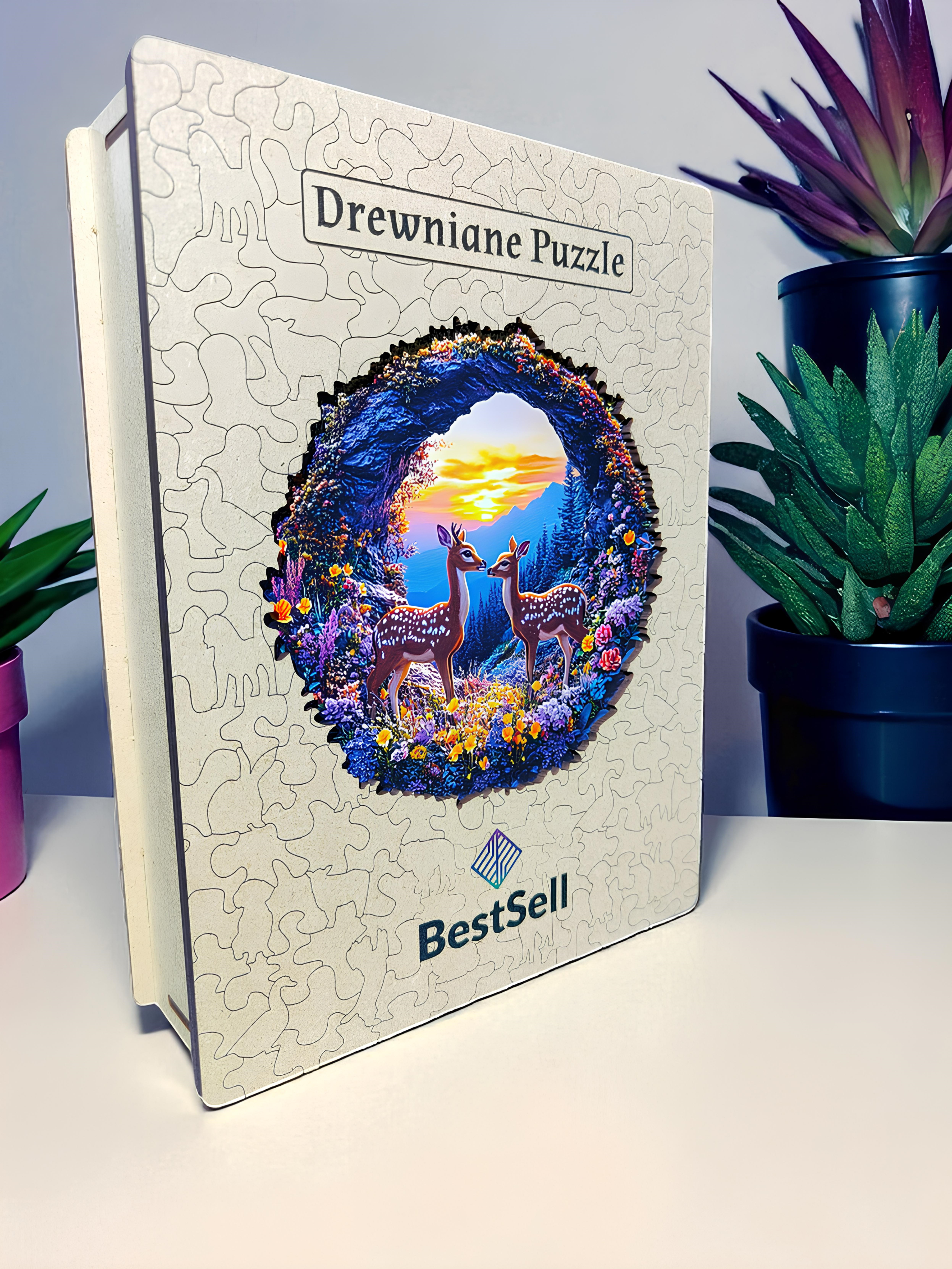 DREWNIANE PUZZLE BESTSELL SARNY NA ŁĄCE - UKŁADANKA ZWIERZĘTA PREZENT DLA DZIECI I DOROSŁYCH