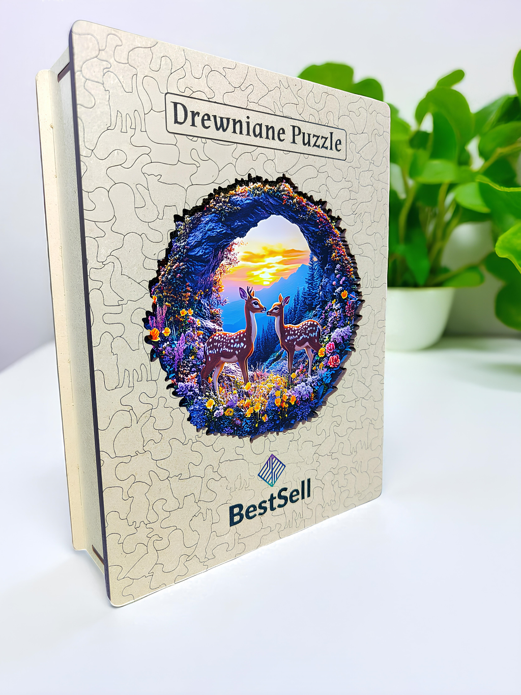 Puzzle Drewniane Sarny na Łące