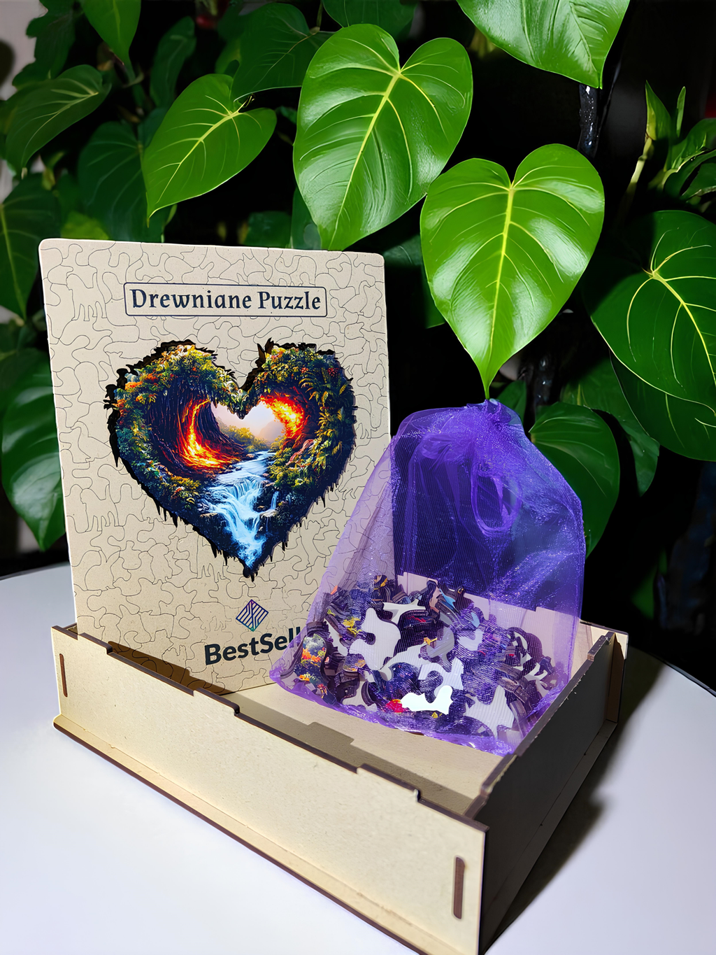 DREWNIANE PUZZLE BESTSELL SERCE ŻYCIA - PREZENT DLA DZIECI I DOROSŁYCH NA URODZINY ROCZNICĘ