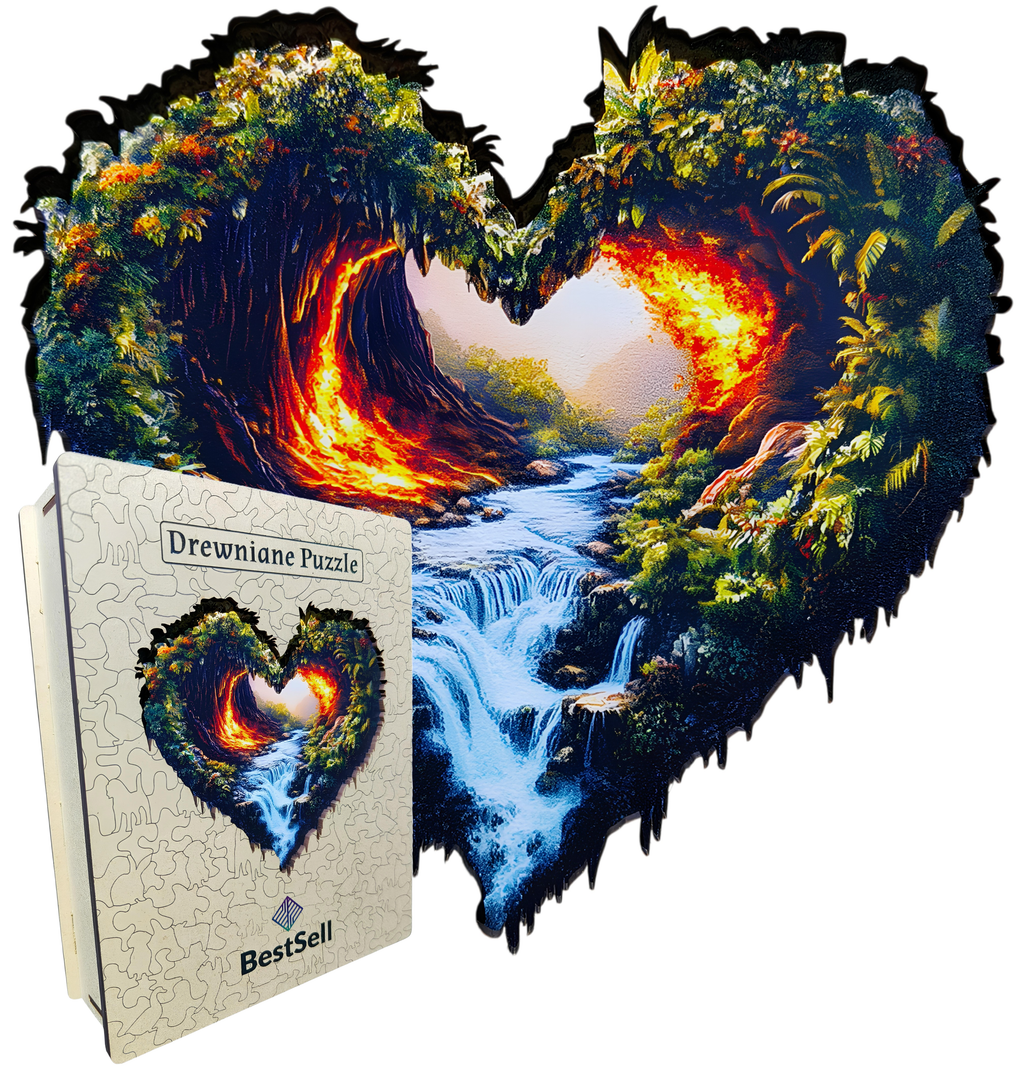 DREWNIANE PUZZLE BESTSELL SERCE ŻYCIA - PREZENT DLA DZIECI I DOROSŁYCH NA URODZINY ROCZNICĘ