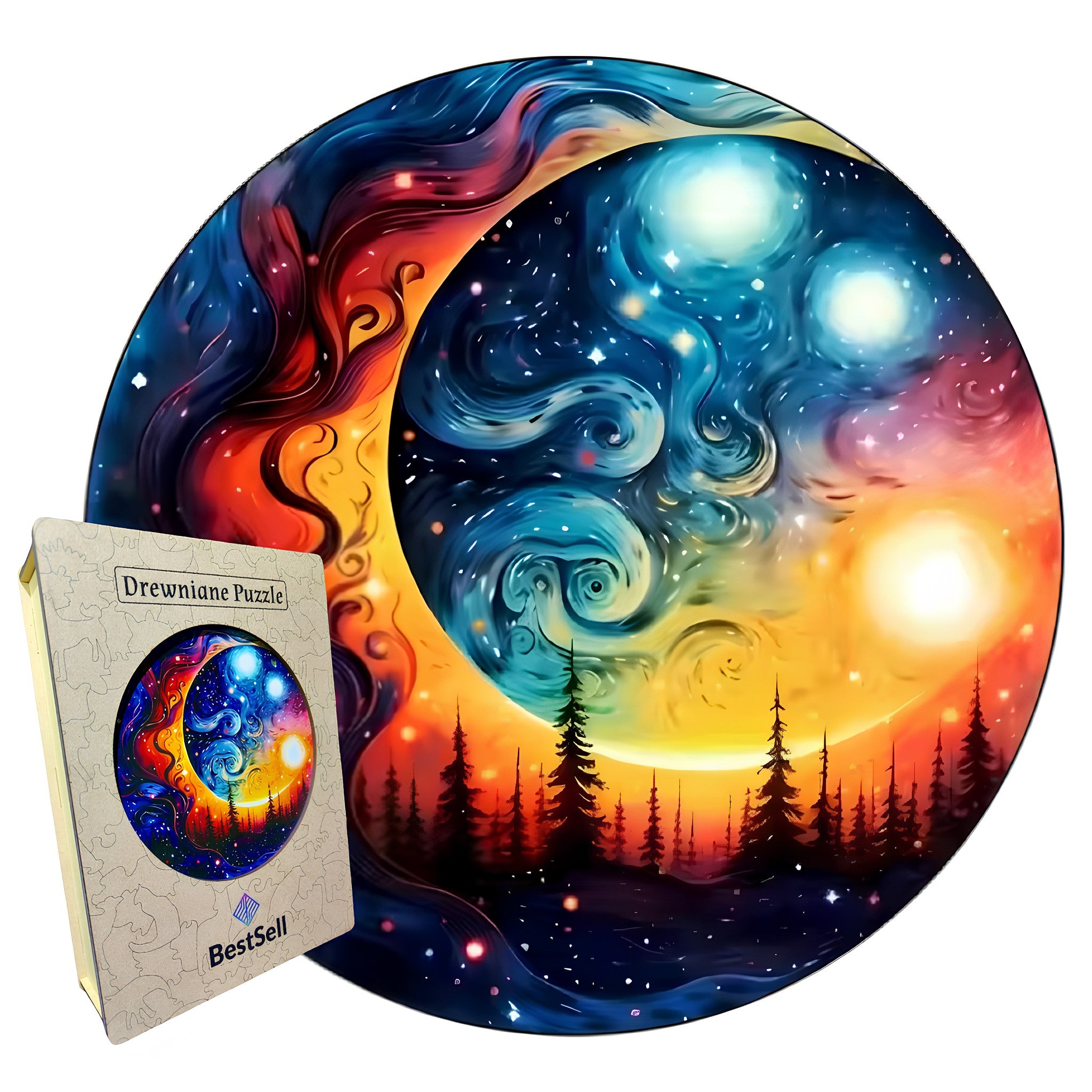 Puzzle Drewniane Krajobraz Tajemnicza Noc