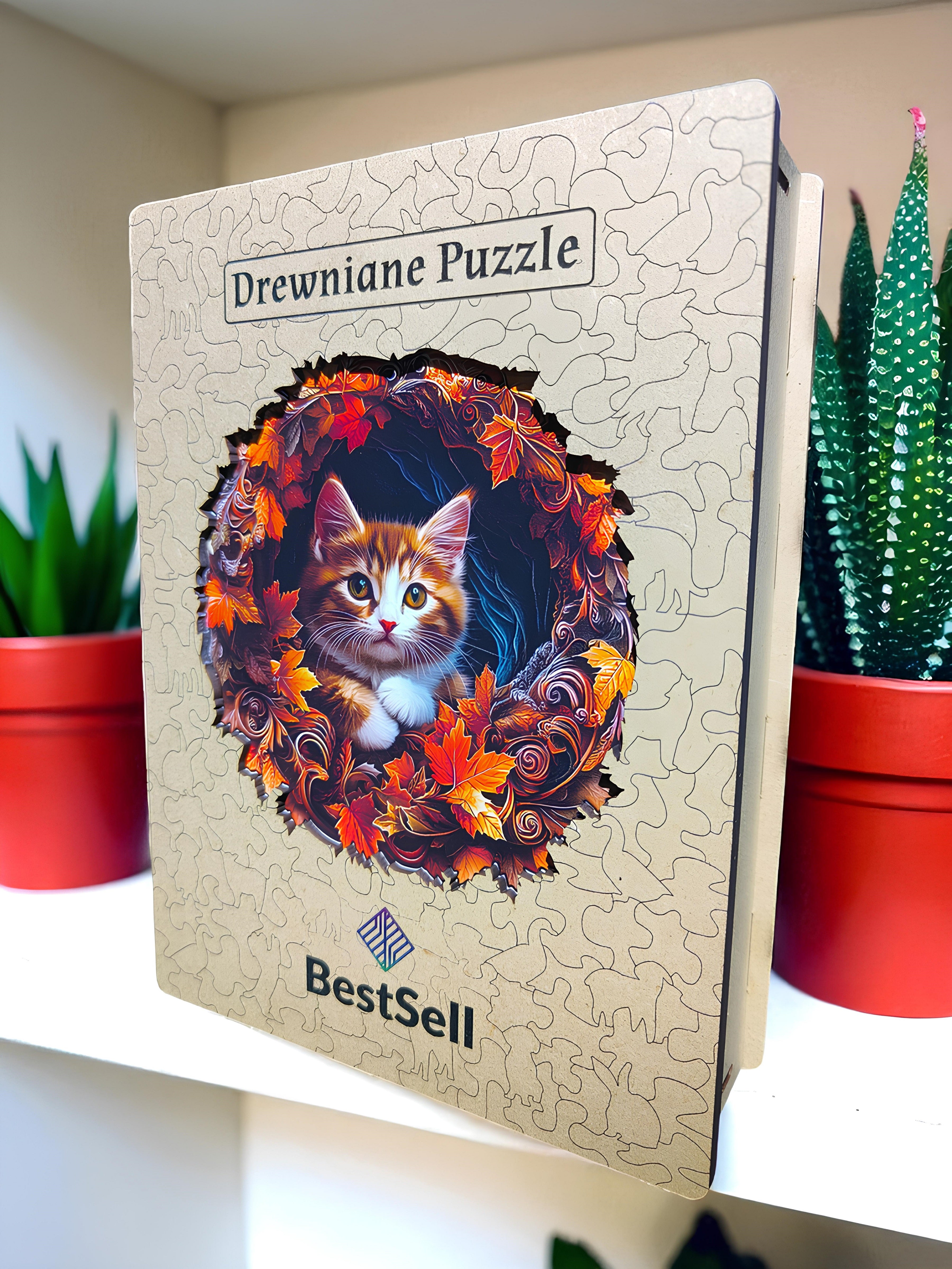 Puzzle Drewniane Uroczy Kotek
