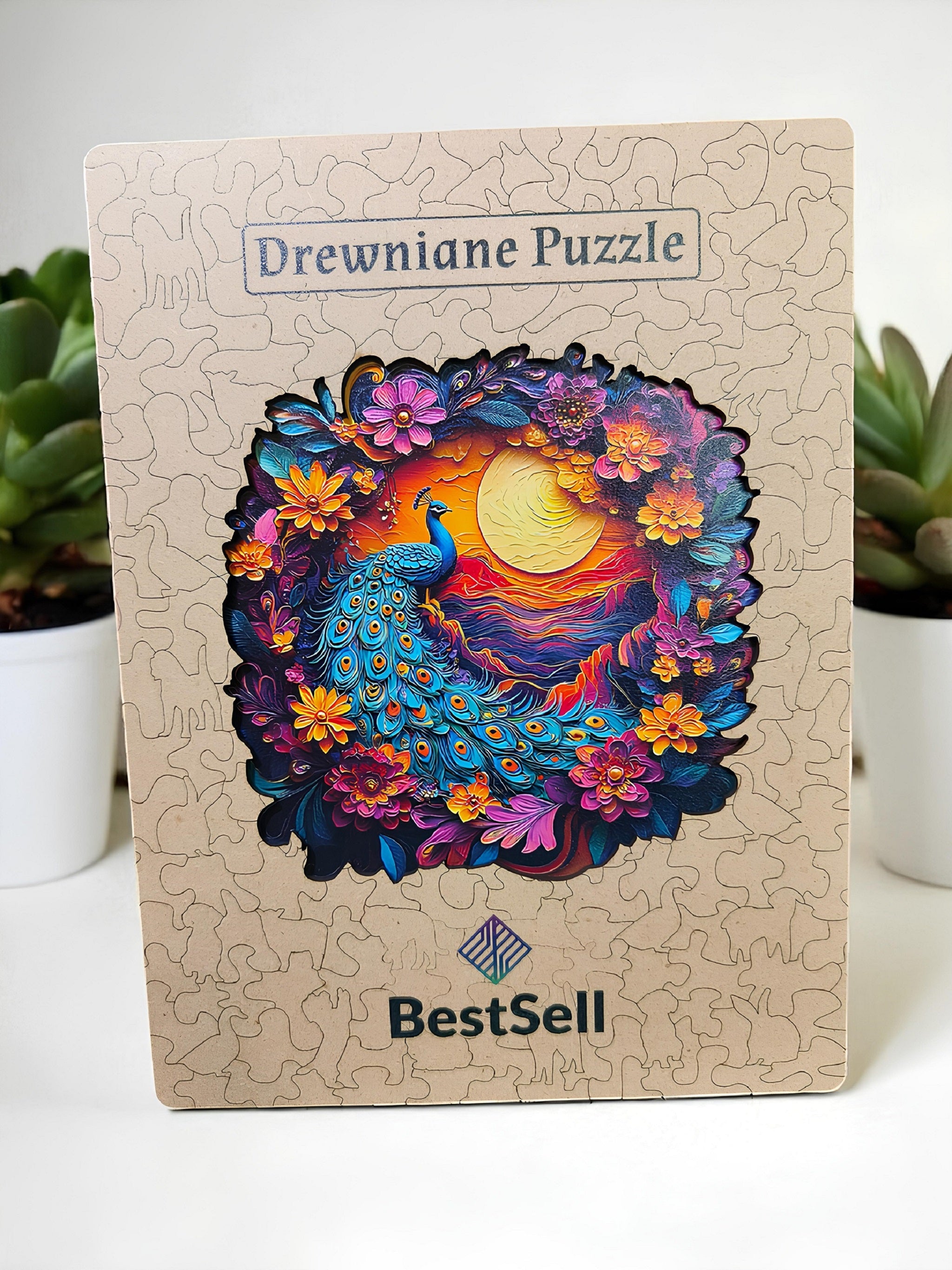 Puzzle Drewniane Kolorowy Paw