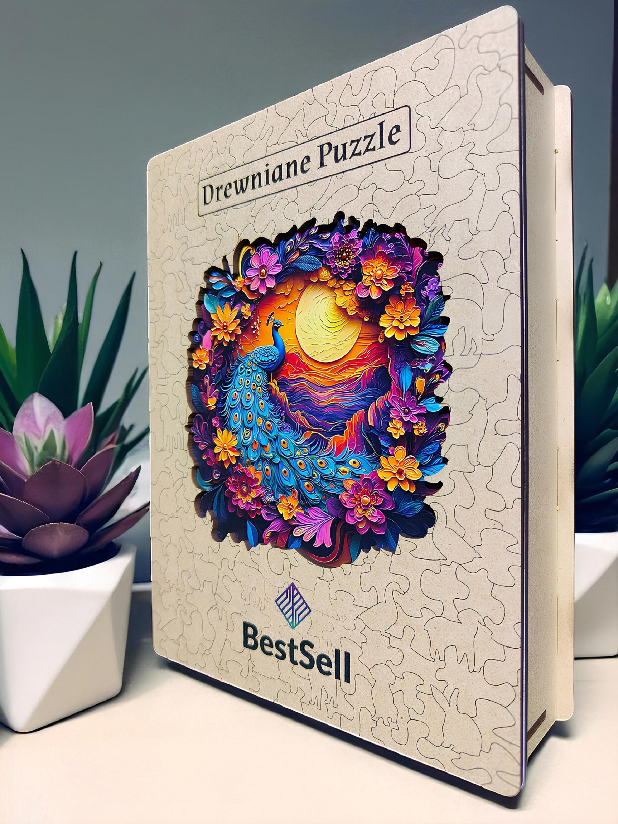 Puzzle Drewniane Kolorowy Paw