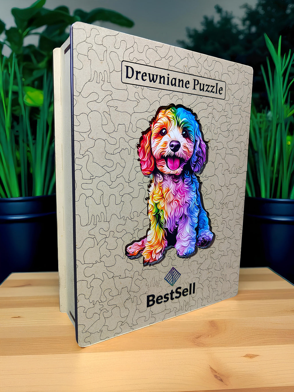 Puzzle Drewniane Kolorowy Pies