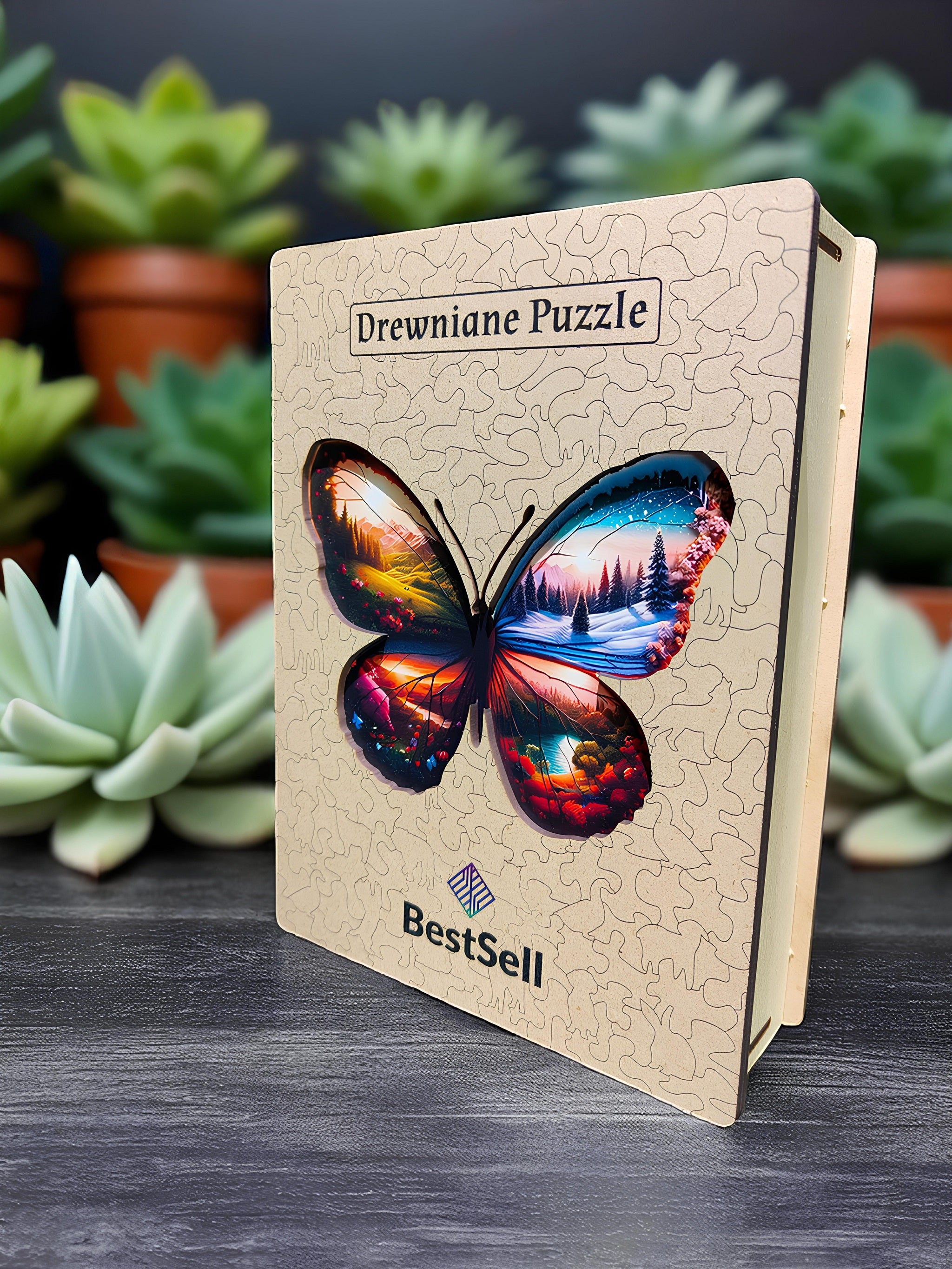 Puzzle Drewniane Motyl Pory Roku