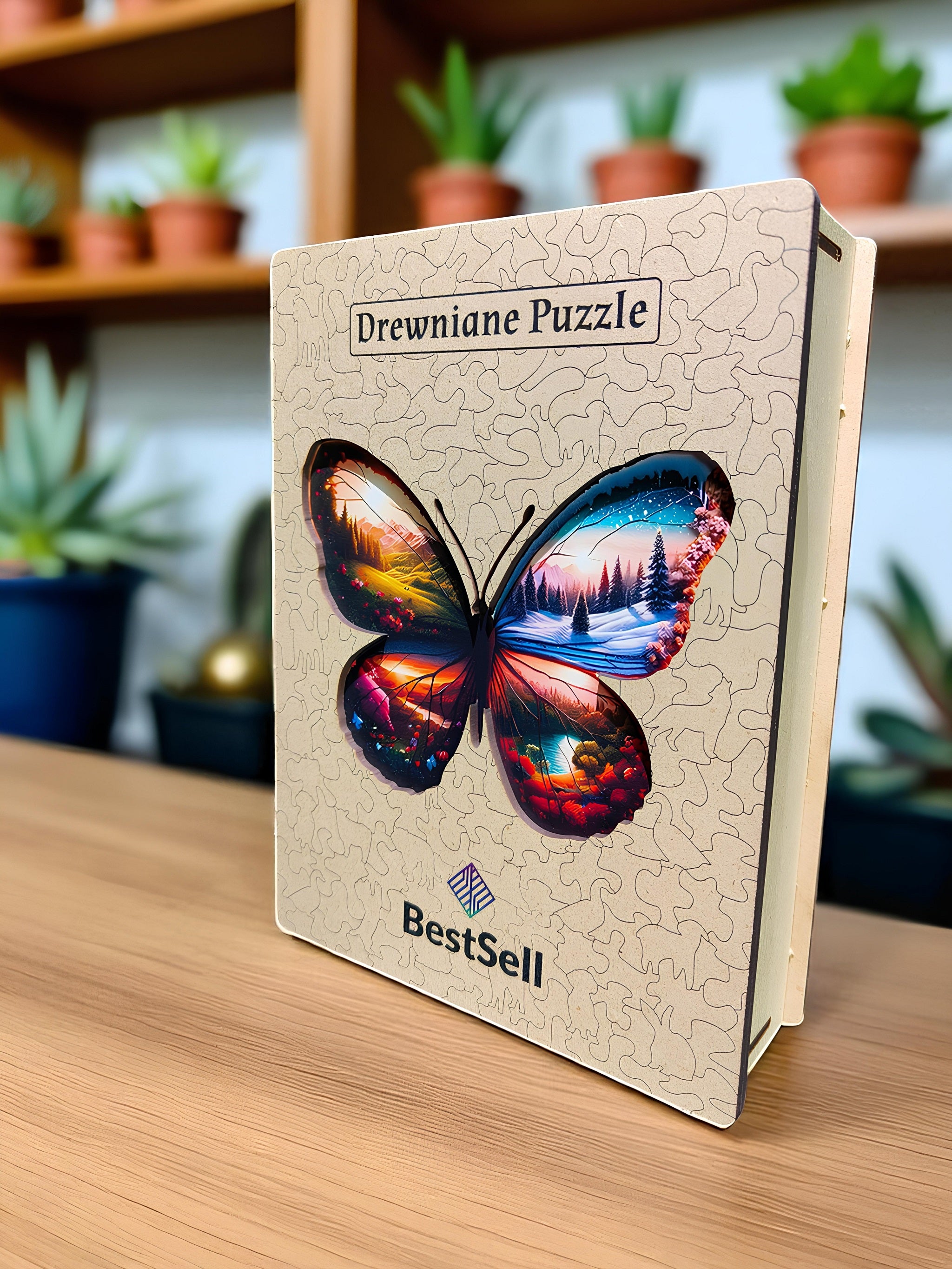 Puzzle Drewniane Motyl Pory Roku