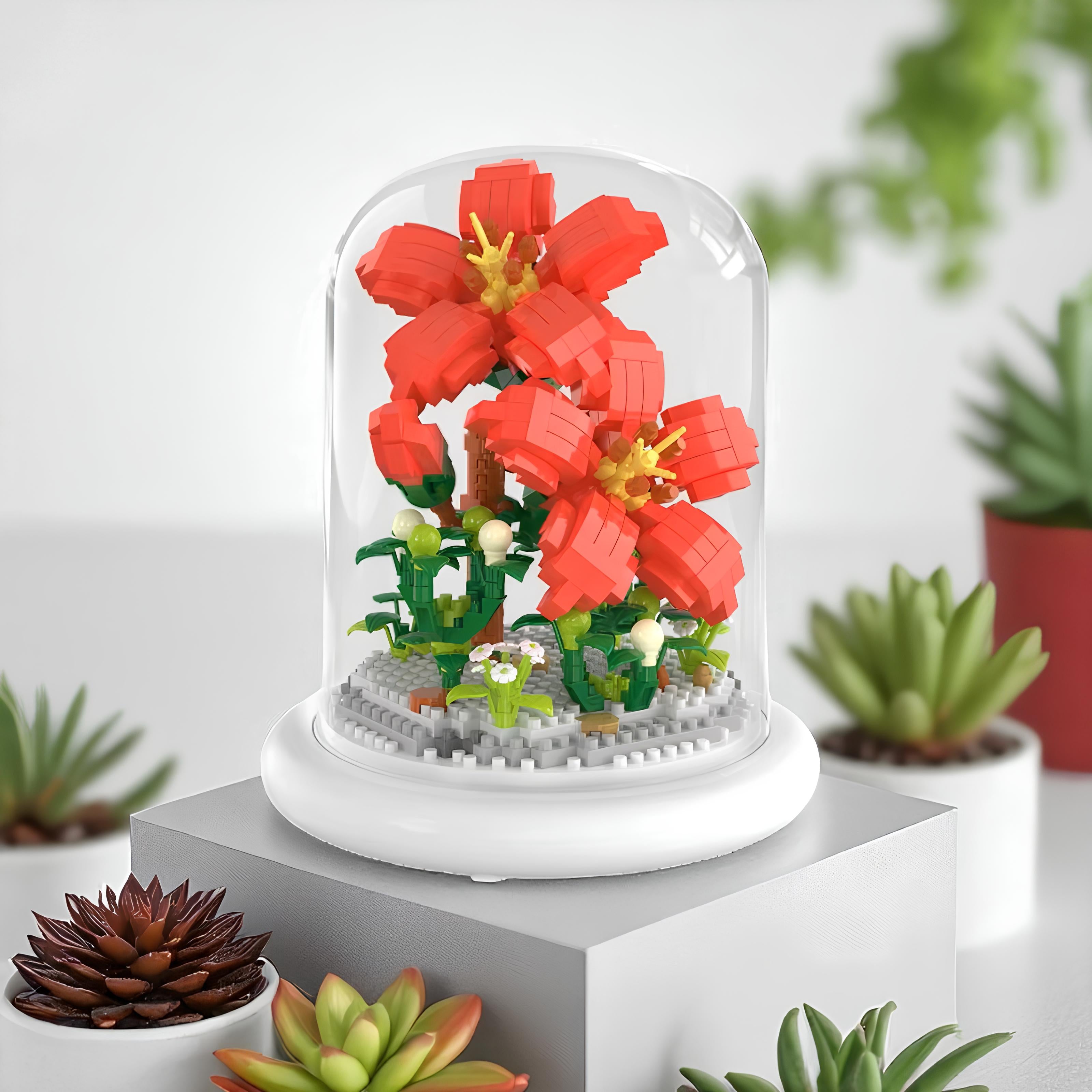 Klocki Konstrukcyjne Kwiaty Kwiatki Dla Dziewczynki + Oświetlenie