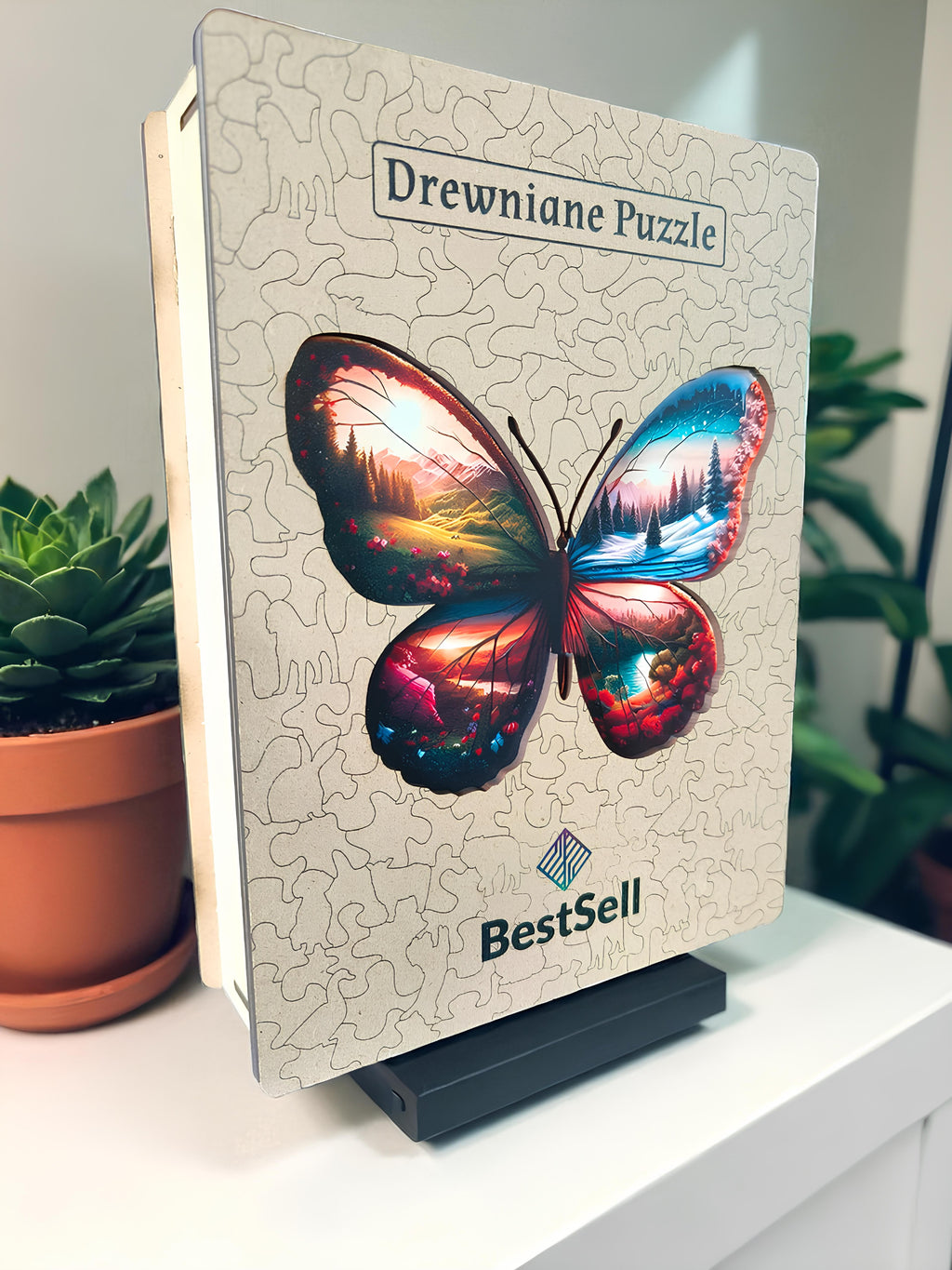 PUZZLE DREWNIANE MOTYL CZTERY PORY ROKU - PUZZLE ZWIERZĘTA UKŁADANKA DLA DZIECI DOROSŁYCH