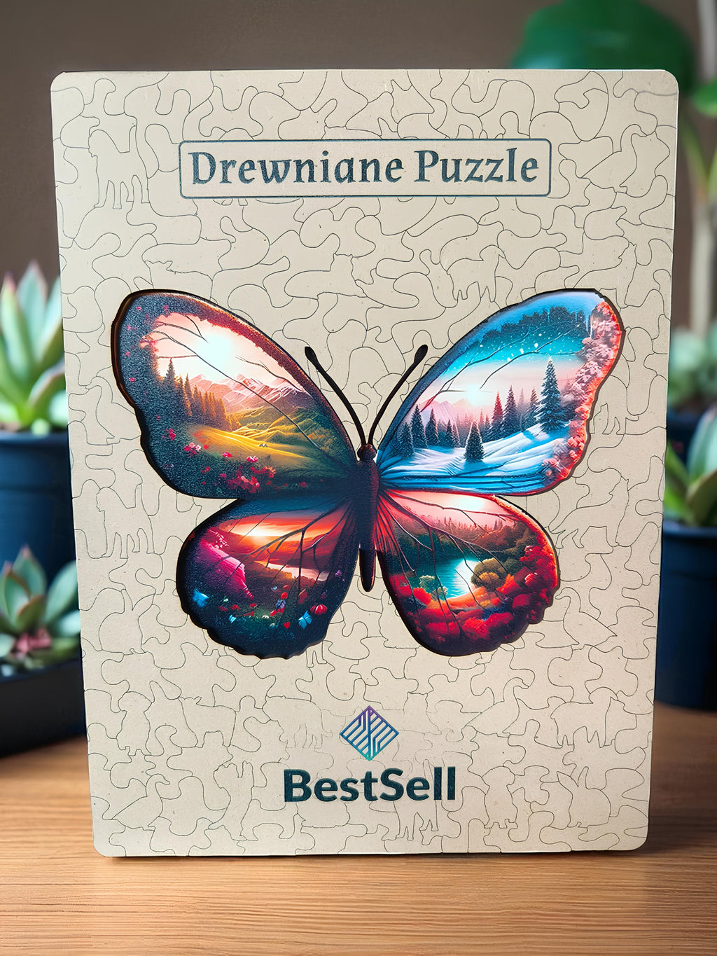 PUZZLE DREWNIANE MOTYL CZTERY PORY ROKU - PUZZLE ZWIERZĘTA UKŁADANKA DLA DZIECI DOROSŁYCH
