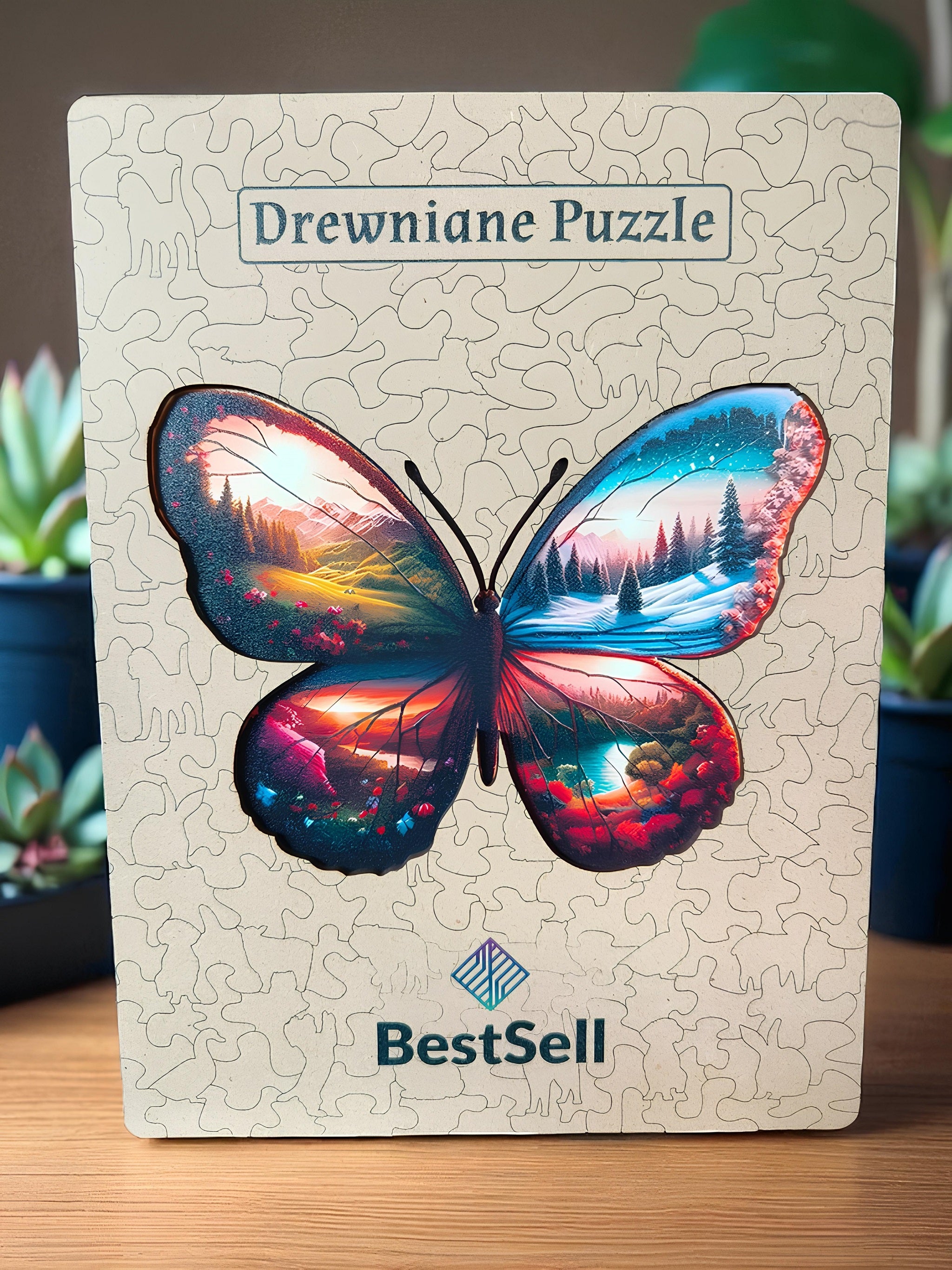 Puzzle Drewniane Motyl Pory Roku