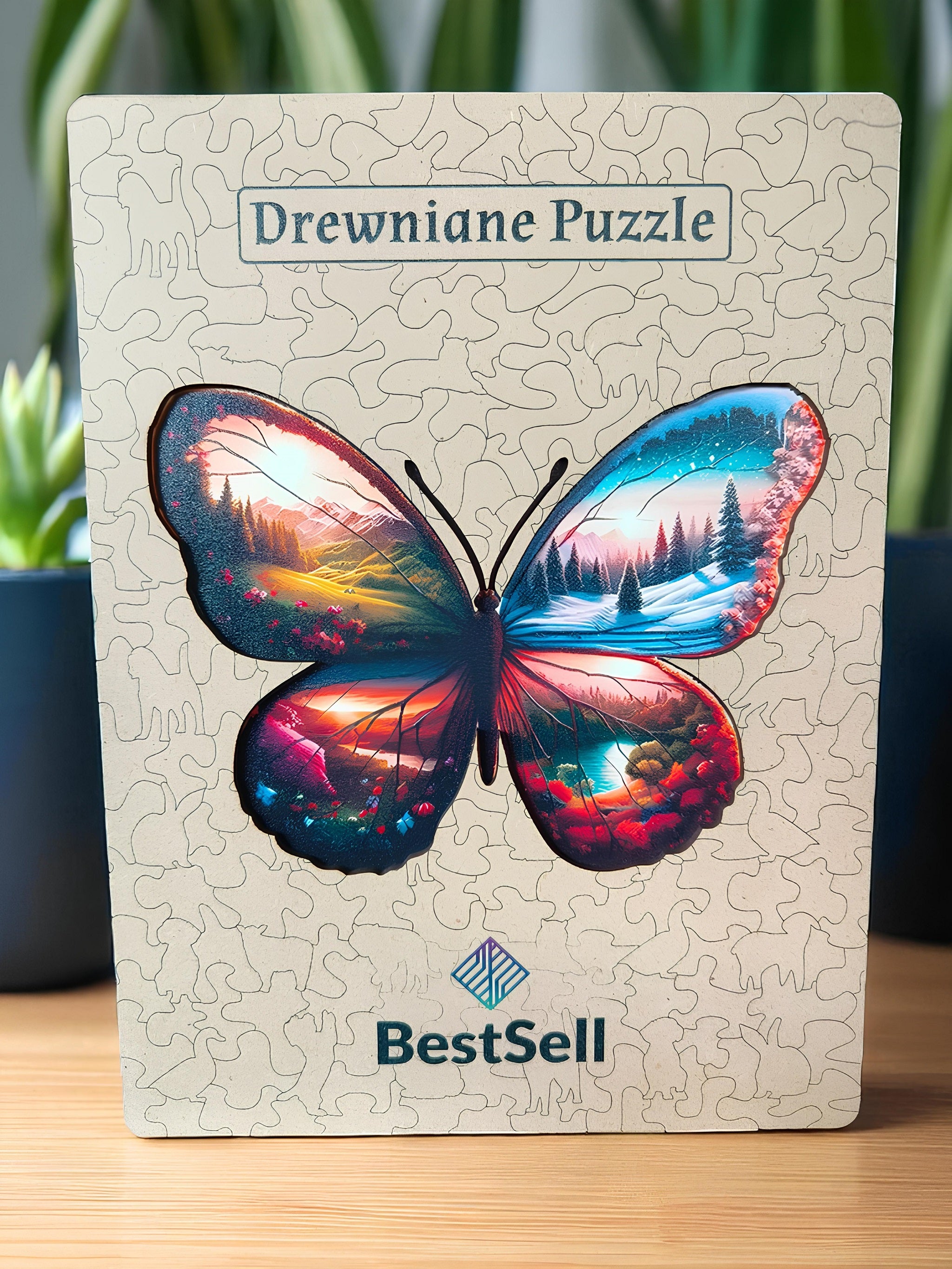 Puzzle Drewniane Motyl Pory Roku