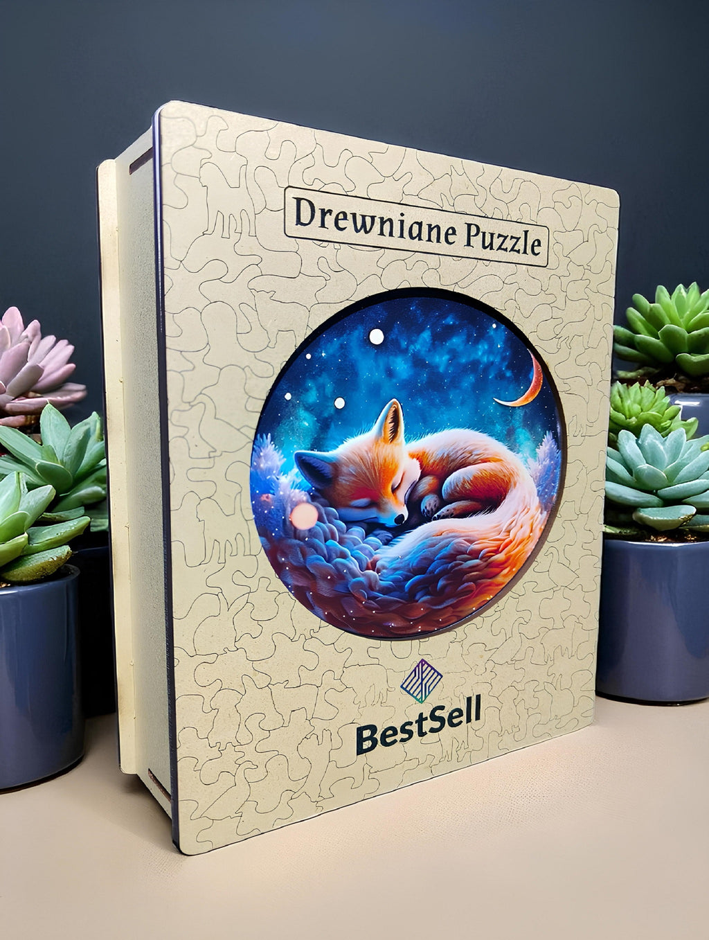 Puzzle Drewniane Śpiący Lisek