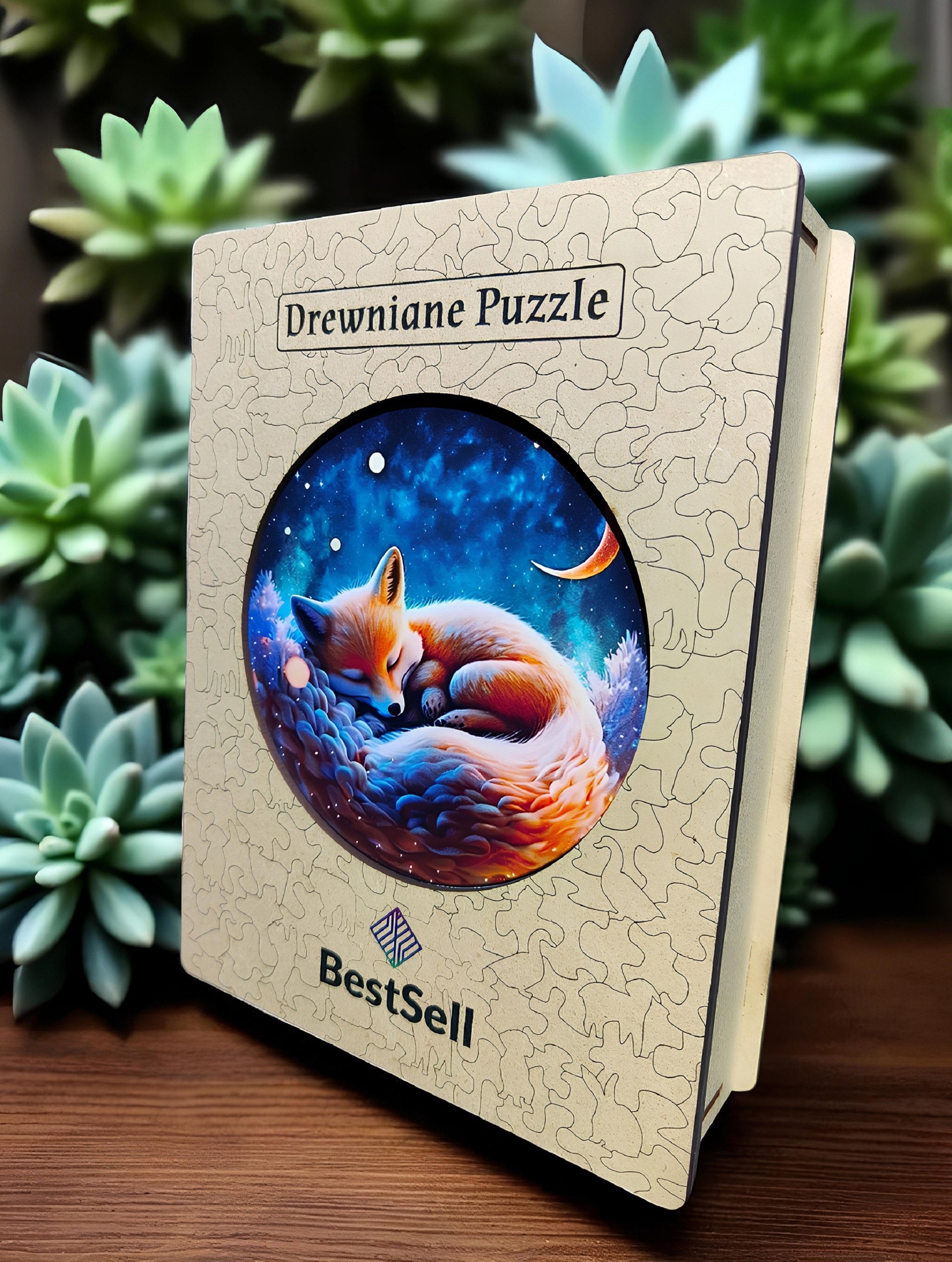 Puzzle Drewniane Śpiący Lisek