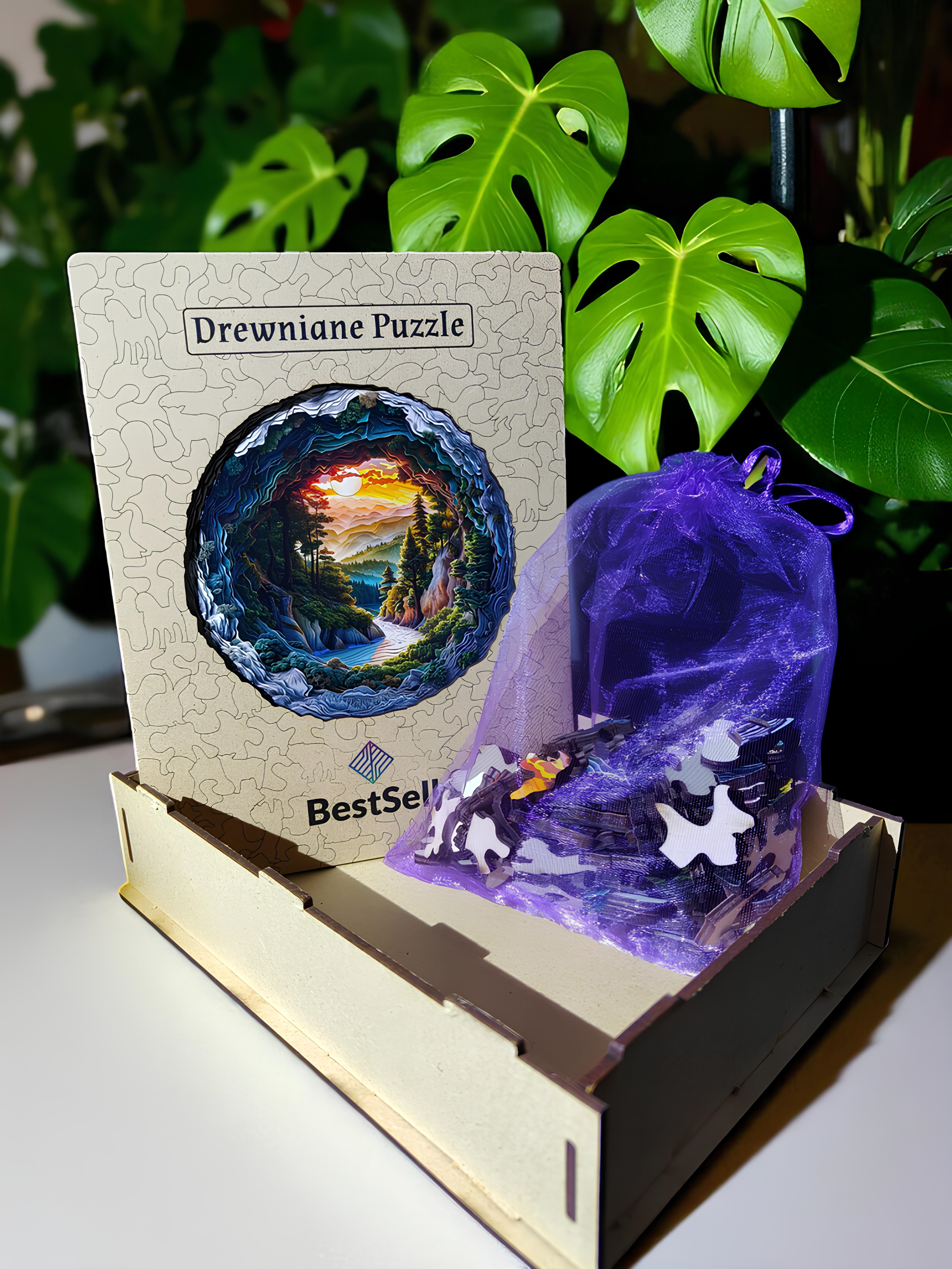 DREWNIANE PUZZLE BESTSELL KRAJOBRAZ NATURA LAS - UKŁADANKA PREZENT DLA DOROSŁYCH MAMY TATY