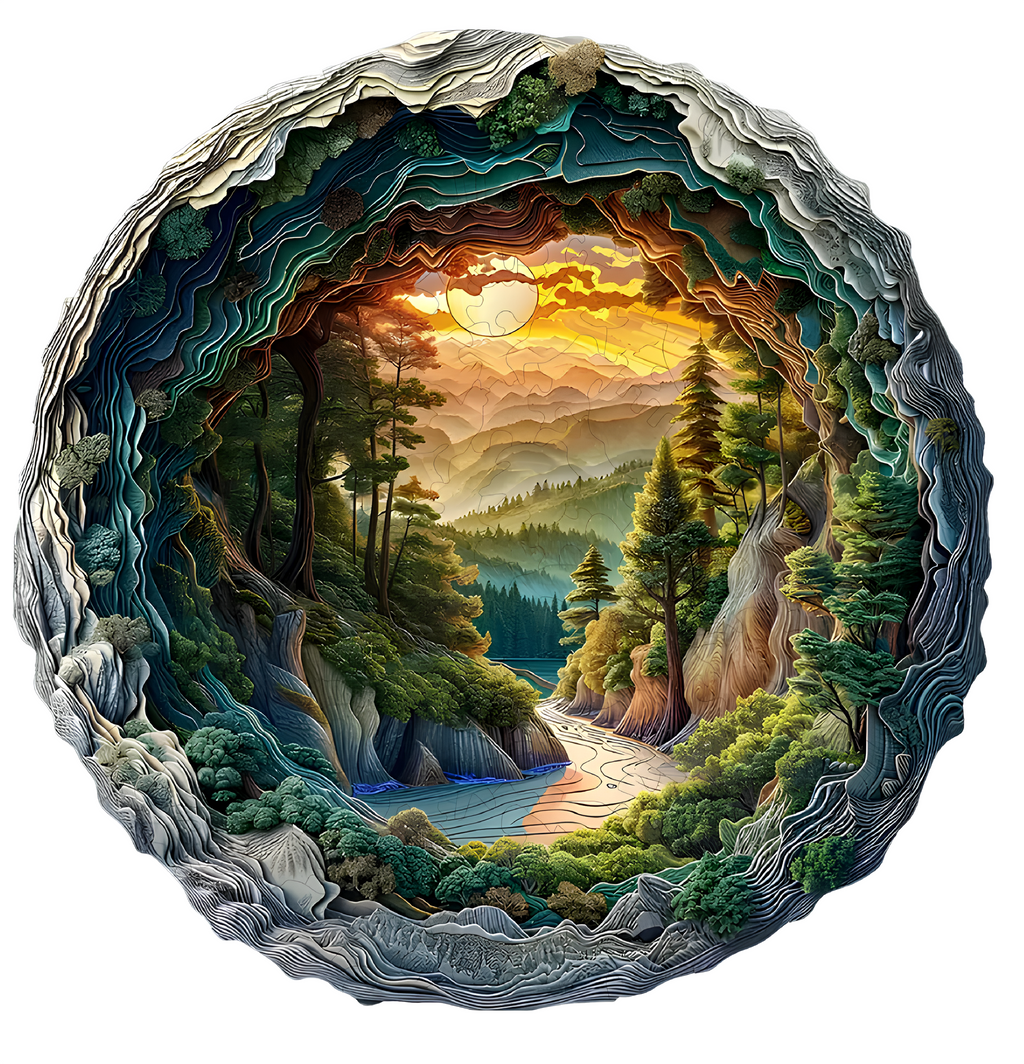 DREWNIANE PUZZLE BESTSELL KRAJOBRAZ NATURA LAS - UKŁADANKA PREZENT DLA DOROSŁYCH MAMY TATY